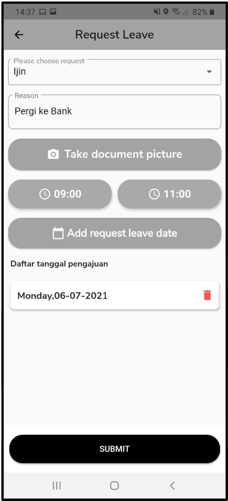 Fitur InTrax - InterActive Time Attendance Tracking System