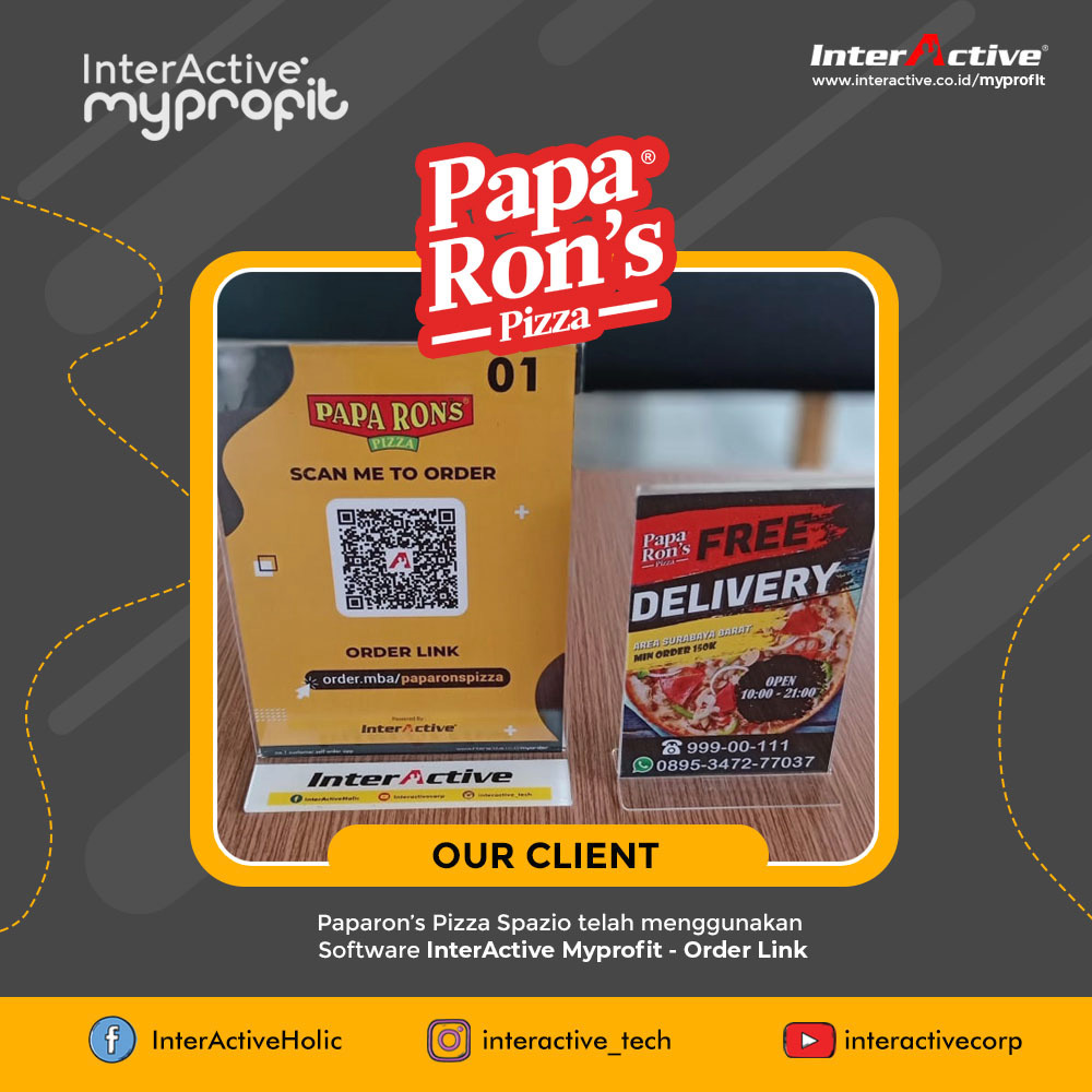 Klien InterActive, myprofit,Papa Ron's Pizza, InterActive MyProfit