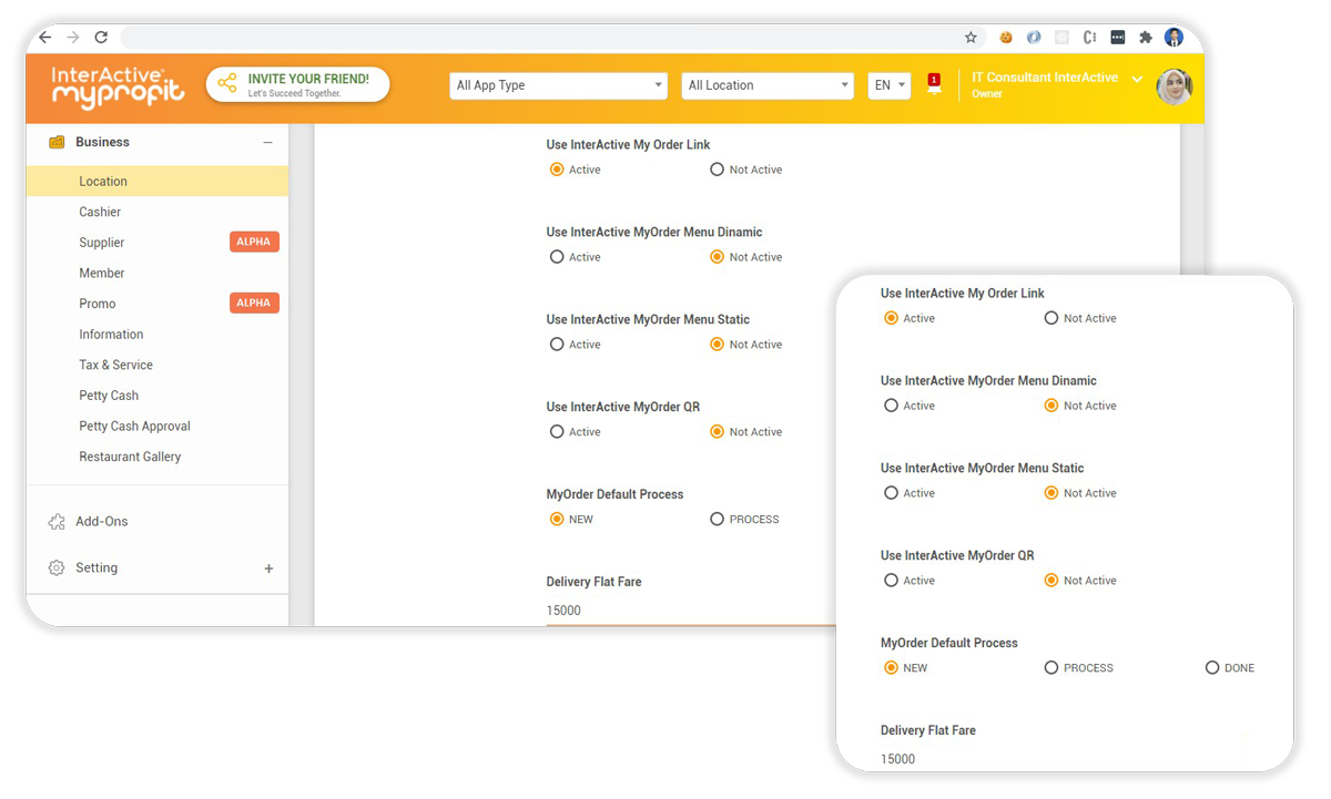 Fitur dashboard pos interactive myprofit type order online